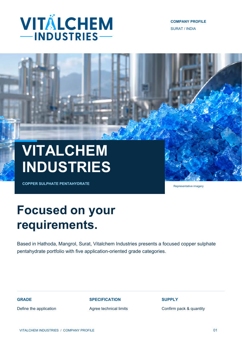 Company profile page 1: introduction to Vitalchem Industries